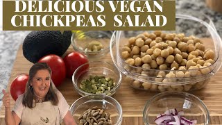 DELICIOUS VEGAN CHICKPEAS SALAD l Ensalada Vegana con Garbanzos [upl. by Hanah]