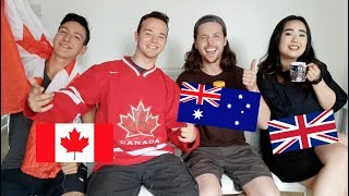 AUSSIE vs BRITISH vs CANADIAN  Commonwealth English Comparison [upl. by Tess588]