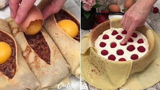 Les crêpes en folie  10 recettes qui vont changer votre vie 🤩🌈🆒 [upl. by Ligetti28]