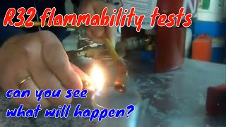 R32 flammability tests what will happen if the refrigerant r32 is burned [upl. by Anahc]