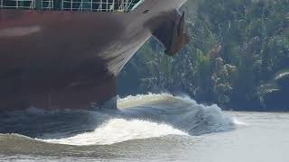 Dramatic Showdown Container Ships Meet at a 180Degree Turn – Create Big Waves [upl. by Paresh]