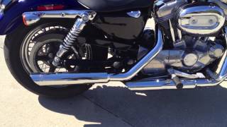 Stock Harley Sportster Exhaust vs Vance and Hines Twin Slash Slip ons [upl. by Stoller817]