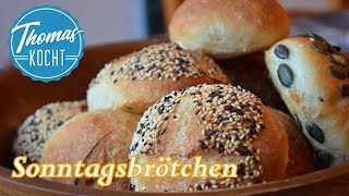 Sonntagsbrötchen backen  einfach und lecker  Brot backen [upl. by Pelson653]