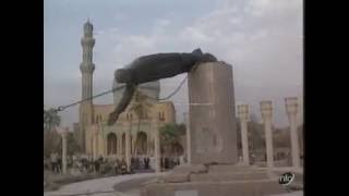 Saddam Hussein Statue Pulled Down To The Ground [upl. by Arnuad]