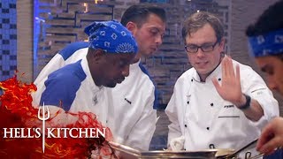 Frank Tests Bryants Patience In The Final Service  Hells Kitchen [upl. by Nolubez]