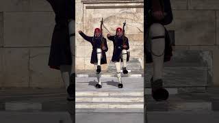 Evzones at the changing of the guards ceremony shorts evzones elitesoldiers greece [upl. by Ahsinahs]