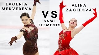 Evgenia MEDVEDEVA vs Alina ZAGITOVA Jump Comparison [upl. by Zil]