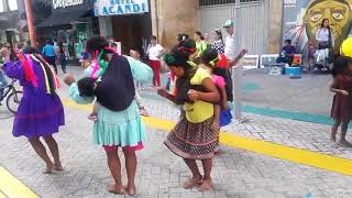 El baile de las mujeres indígenas que llamó la atención de los transeúntes en el centro de Ibagué [upl. by Rumery105]