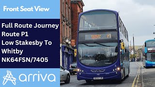 Full Route Journey  Arriva NE Bus Route P1  Low Stakesby To Whitby  NK64FSN7405 [upl. by Gaspard734]