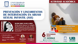 Prevención y Lineamientos de Intervención en Abuso sexual infantil ASI [upl. by Ole]