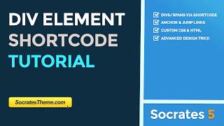 Div Element Shortcode For Any Tag Class or ID [upl. by Anerev]