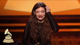 Lorde Wins Best Pop Solo Performance  GRAMMYs [upl. by Rednael]