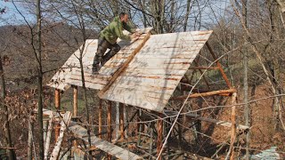 Construction of a house in the forest Alone Part 2 [upl. by Roxane240]