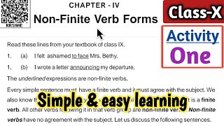 Nonfinite verbs Class 10 english grammar activity 1 question answer [upl. by Amis]