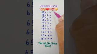 Multiplication table trick of 65🤩💥🧠💯❤ maths multiplication mathstricks table shorts foryou [upl. by Black]