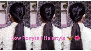 Low Ponytail Hairstyle 🦋🌺 [upl. by Inaj]