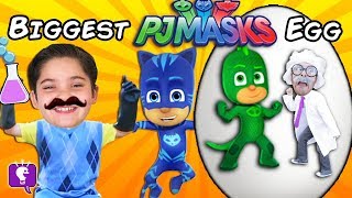 Giant PJ MASKS Surprise Egg With Hello Neighbor Visiting HobbyKids [upl. by Elokyn]