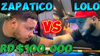 LOLO vs ZAPATICO de RD100000 parejo a 8 mesa bola 10 [upl. by Airahs]