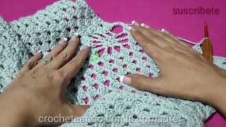 Suéter elegante de arañitas a crochet parte2 facil y rapido crocheteando con la comadre [upl. by Anen]