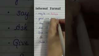 Informal and formal english words englishgrammar learnenglish education englishtips [upl. by Aubin]