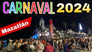 Primera noche de carnaval de Mazatlán 2024 así se encuentra el malecón y zona dorada [upl. by Etrem]