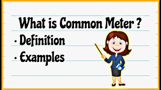 COMMON METER  What is Common Meter  How to find Meter in Poetry  Meter In Poetry Ballad Meter [upl. by Sybila]