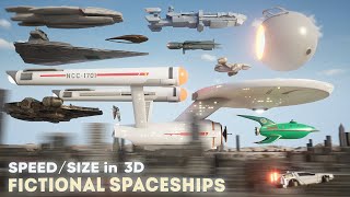 SPEEDSIZE COMPARISON 3D  Fictional SPACESHIPS 🛸 [upl. by Hakim]