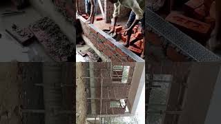 Construction technique l Brick reinforcement mesh shorts construction viralvideo [upl. by Ynohtnacram]