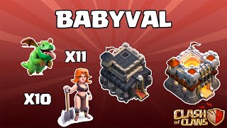 TH9 VS TH11 BABYVAL Attack  Beginners Guide How to 2 Star TH11  TH9 VS TH11 Attack Strategy 2022 [upl. by Aseeral]