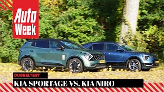 Kia Sportage vs Kia Niro  AutoWeek Dubbeltest [upl. by Enyalahs]