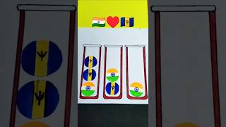 Indian Flag ♥️ Barbados Flag  Independence Day Drawing  Republic Day Drawingshorts art games [upl. by Winne]