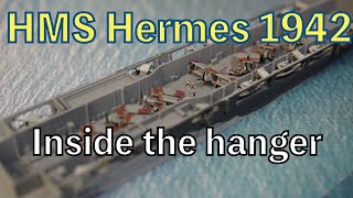 1700 Aircraft carrier HMS Hermes 1942made by FLYHAWK空母 ハーミーズ フライホークscalemodel [upl. by Chansoo]