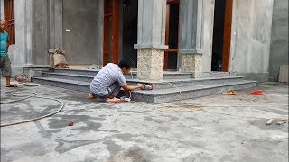 Modern Stairs Stone Granite  How to Build Granite Porch Stairs [upl. by Nats676]