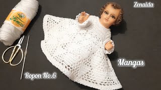 Ropon No 6 Mangas Parte 2 Niño Dios 21cm zenaida crochet [upl. by Odidnac]