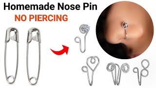 DIY Homemade Nose Pin without Piercing🤩🥰how to make no piercing nosepin easy nosepin Idea [upl. by Neahs]