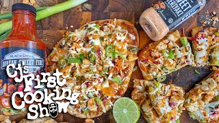 Korean Sweet Fire Chicken Flatbread Pizza  Blackstone Griddles [upl. by Biagio288]