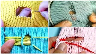 💯4 Amazing Tips to Repair Holes on Your Knitted Sweater in an Easy and Fun Way at Home Yourself [upl. by Krakow]