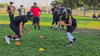 First Day in Pads Heads Up Tackling Drills [upl. by Hgielak89]