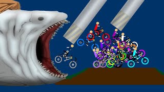 Survival Stickman Bicycle Race  The Bloop in Algodoo Escape Challenge [upl. by Ecyar]