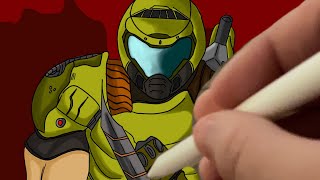 Drawing DOOM Slayer [upl. by Nitsu594]