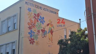 Barcellona inaugurato allIC Capuana il murales per Peppe a Cannunera le interviste [upl. by Anirtep]