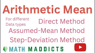 Arithmetic Mean  Statistics [upl. by Esojnauj]