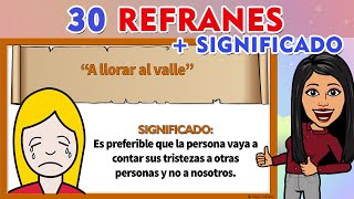 30 Ejemplos De Refranes CON SU SIGNIFICADO I Refranes  Significado [upl. by Itagaki]