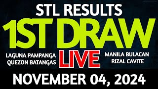 Stl Result Today 1st draw November 04 2024 STL Batangas Live [upl. by Evelc]