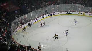 Providence Bruins Michael DiPietro stops Laval Rockets Florian Xhekaj on a breakaway 11124 [upl. by Rosenwald616]