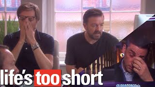 RICKY GERVAIS awkwardly calls STEVE CARELL  Lifes Too Short [upl. by Konrad]