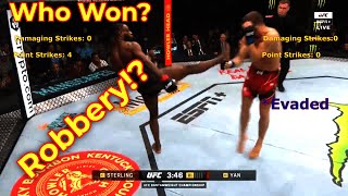 Aljamain Sterling Vs Petr Yan 2  Who really won  1st Round Breakdown [upl. by Aerdnna]