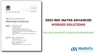 2023 Maths Advanced HSC Sample Worked Solutions NSW [upl. by Nnyletak183]