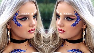 COACHELLA MAKEUP TUTORIAL  OUTFIT amp HAIR  MIA DIAZ ❤️ [upl. by Idnor]