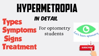 Hypermetropia Hyperopia in detail  types symptoms signs Treatment [upl. by Morvin]